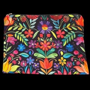 Floral Multicolor Zip Pouch